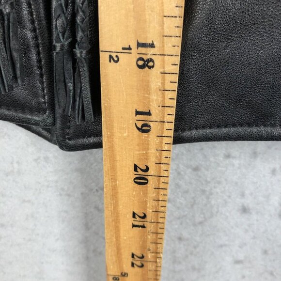 Cripple Creek Leather Jackt Womens Small Black Western Concho Braided Ranch - Picture 6 of 16